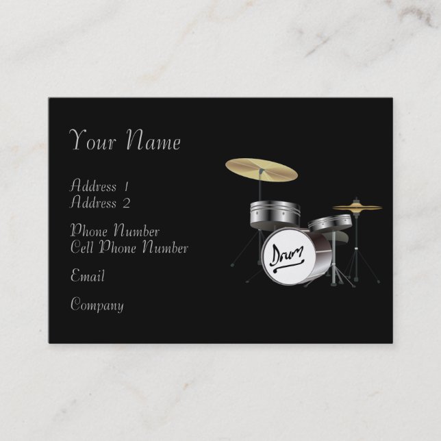 Music Business Card - Drum Kit (Front)