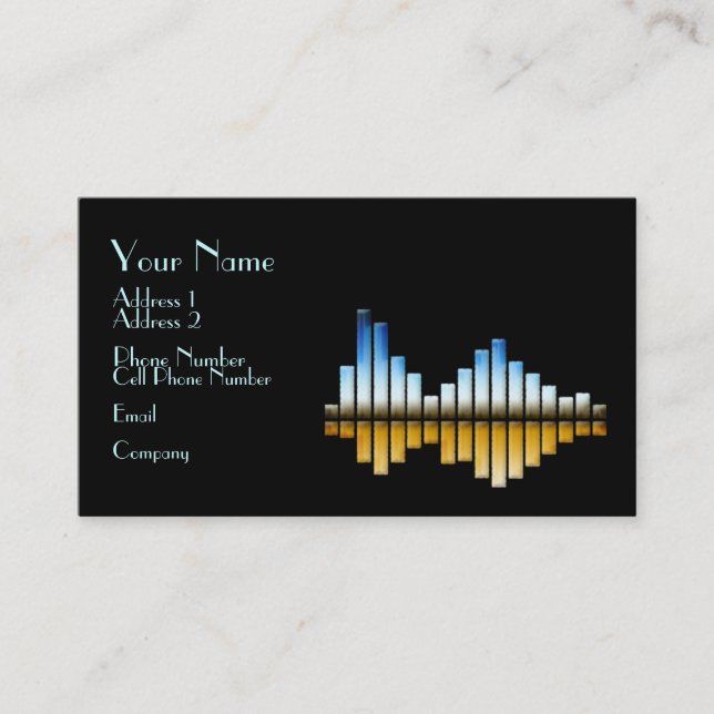 Music Business Card - Equalizer. (Front)