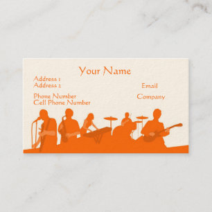 Music Business Card - Orange Rock Band