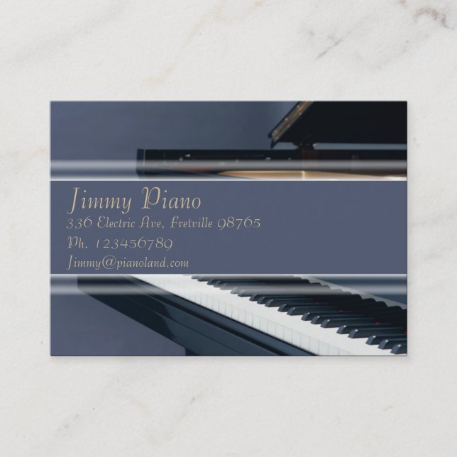 Music Business Card - Piano (Front)