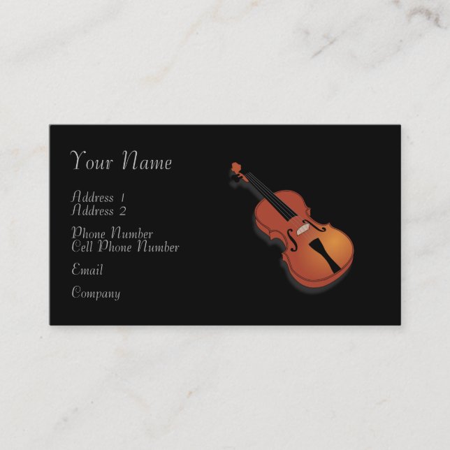 Music Business Card - Violin (Front)