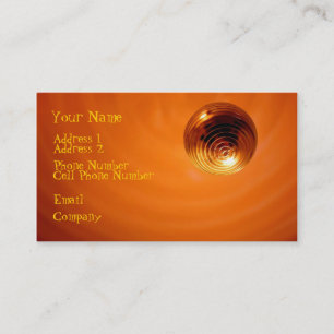 Music Business Cards - Orange Disco Ball