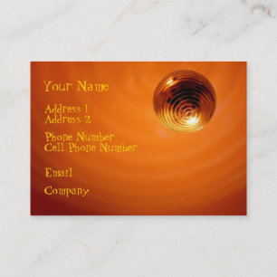Music Business Cards - Orange Disco Ball