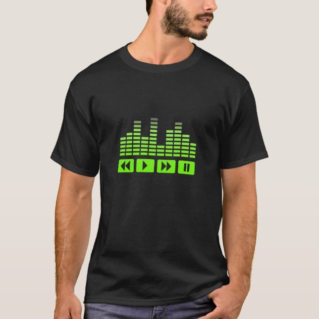   music buttons with equalizer t-shirt (Front)