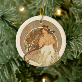 Music by Alphonse Mucha Ceramic Tree Decoration