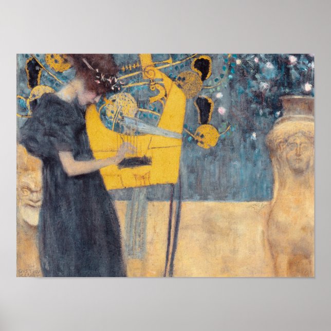 Music by Gustav Klimt - Vintage Poster (Front)