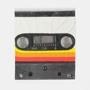 Music cassette fleece blanket