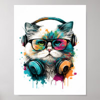 music cat poster