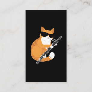 Music Cat Sunglasses Bassoonist Musician Bassoon Business Card