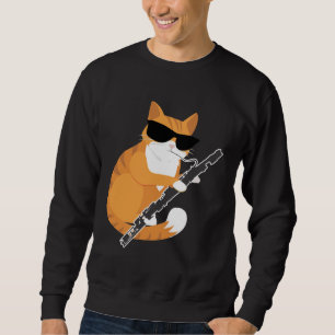 Music Cat Sunglasses Bassoonist Musician Bassoon Sweatshirt