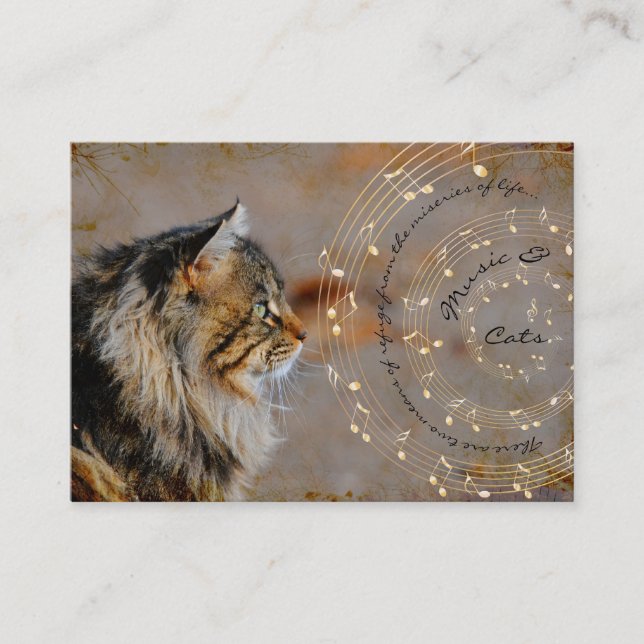 Music & Cats Business Cards (Front)