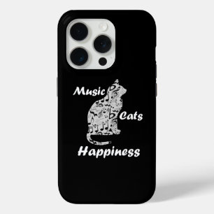 Music Cats Happiness - Musician Lover Quote iPhone 15 Pro Case