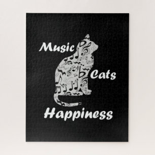 Music Cats Happiness - Musician Lover Quote Jigsaw Puzzle