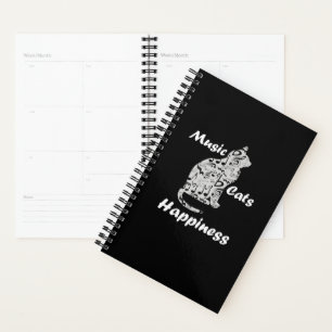 Music Cats Happiness - Musician Lover Quote Planner