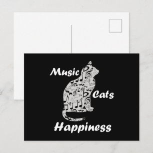 Music Cats Happiness - Musician Lover Quote Postcard