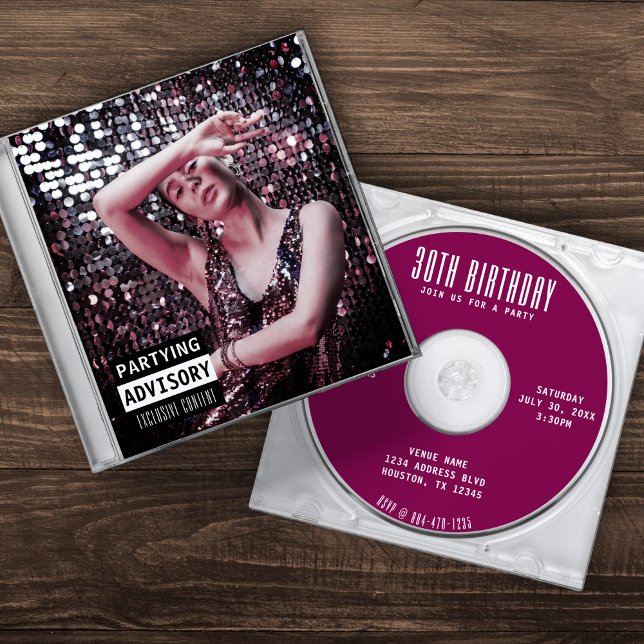 Music CD Case Album Cover 30th Birthday Party Invitation (Creator Uploaded)