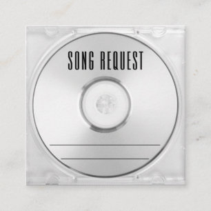 Music CD Case Song Request Enclosure Card