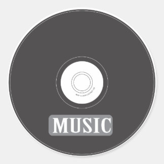 Music CD Classic Round Sticker