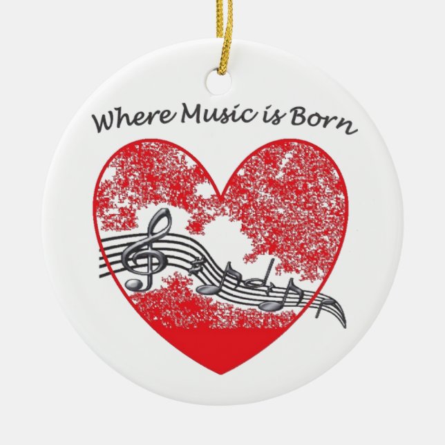 Music Ceramic Tree Decoration (Front)