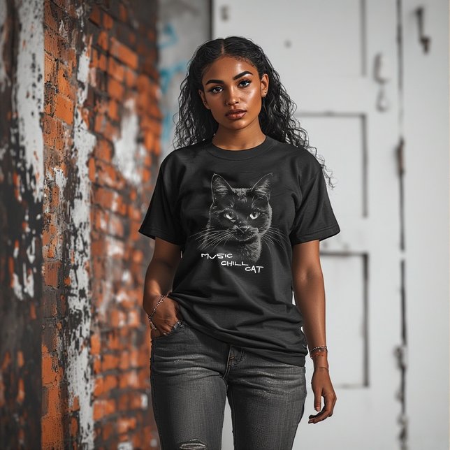 Music Chill Cat,cute kitty  Tri-Blend Shirt (Creator Uploaded)