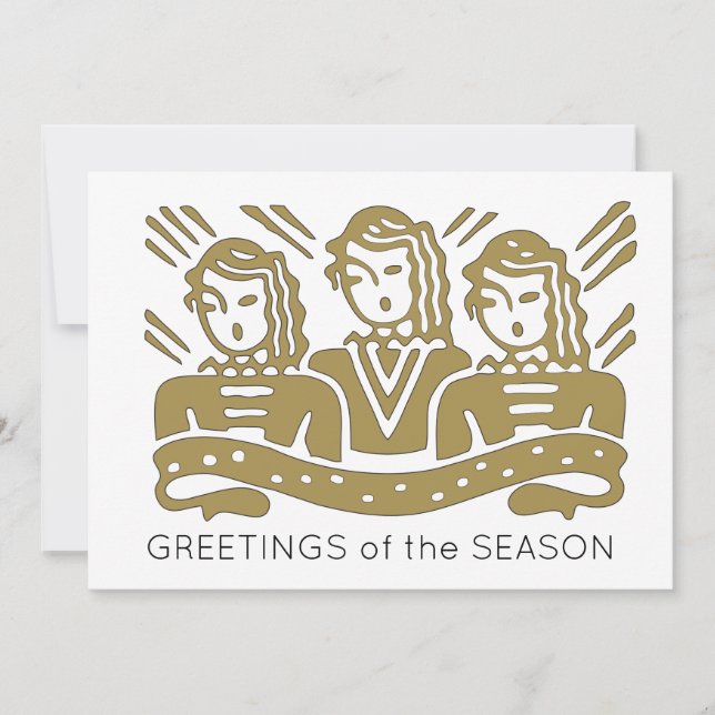 Music chorus Christmas choir greeting card (Front)