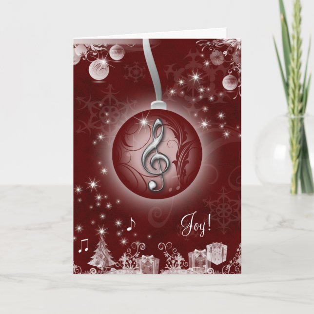 Music Christmas Card Red (Front)