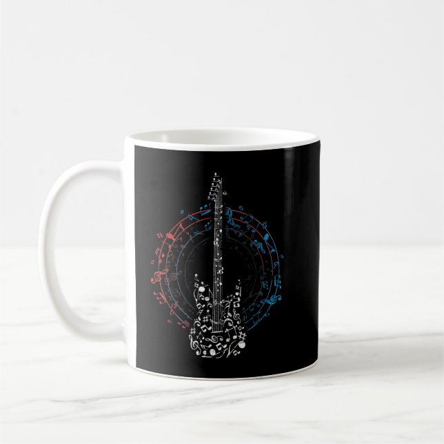 Music Circle Clef Music Notes Guitarist Gift Idea  Coffee Mug (Left)