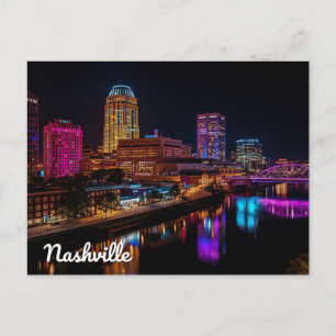 Music City Nashville Nightscape Postcard