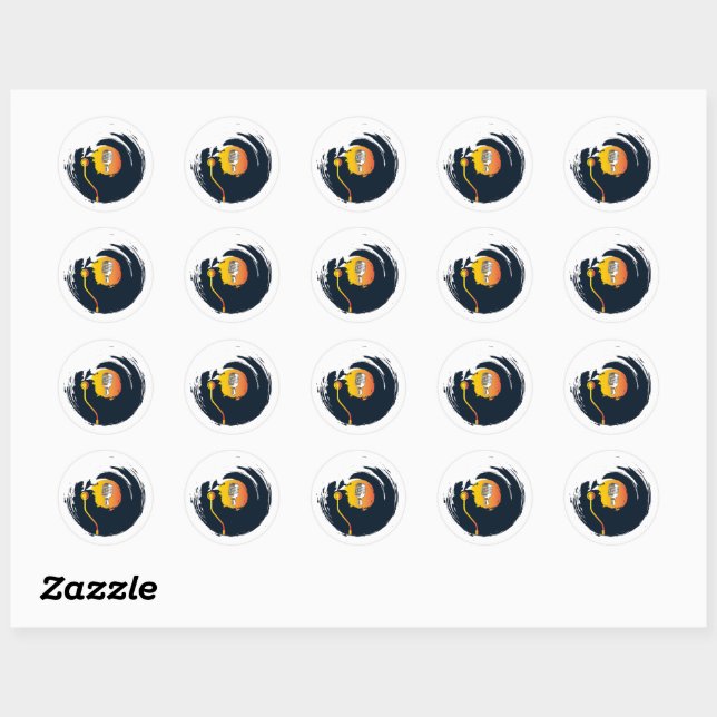 Music Classic Round Sticker (Sheet)