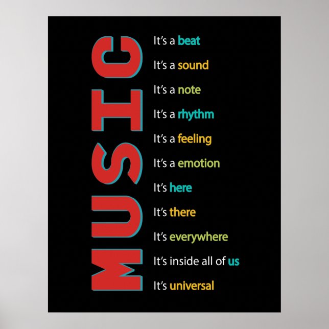Music Classroom Vocal Orchestra Band Piano Guitar Poster (Front)