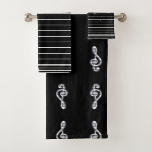 Music Clef Bath Towel Set