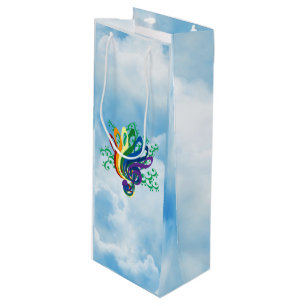 Music Clef Bouquet in Clouds Wine Gift Bag