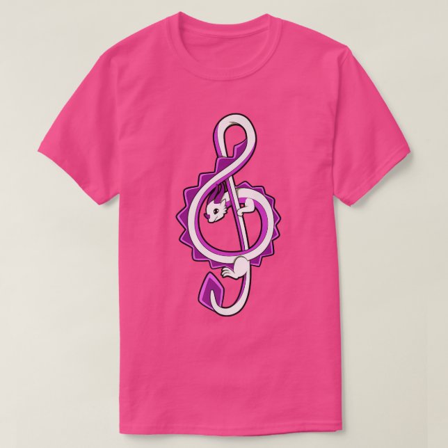 Music Clef Dragon Piano Player1818 T-Shirt (Design Front)