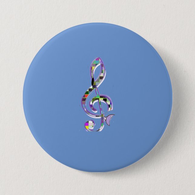 Music CLef G 7.5 Cm Round Badge (Front)
