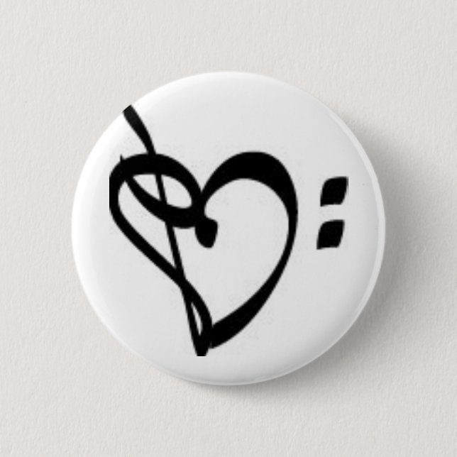 Music Clef Heart Button (Front)