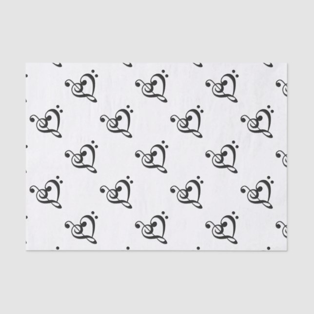 Music Clef Heart Tissue Paper (Front)