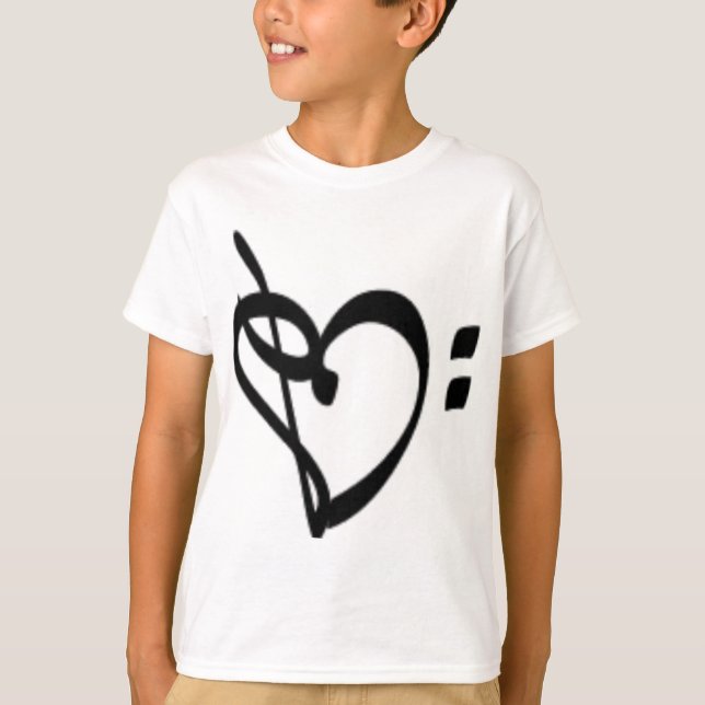 Music Clef Heart Youth Shirt (Front)