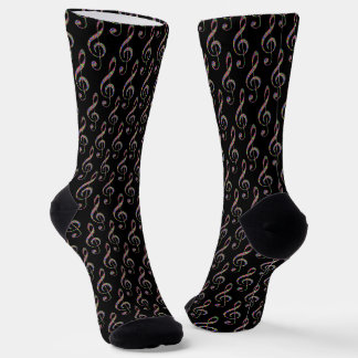 Music Clef in Rainbow  Socks