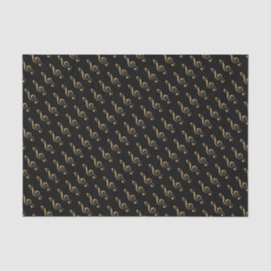 Music Clefs in Gold and Black Tissue Paper