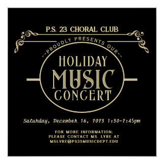 Music Club School Choir Choral Group Event Poster