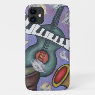 Music Collage Instruments Hand Painted Acrylic Case-Mate iPhone Case