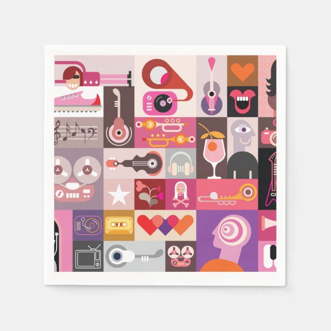 Music Collage   Napkin (Front)