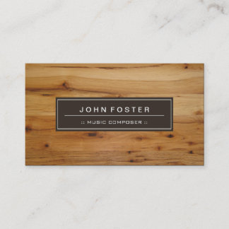 Music Composer - Border Wood Grain Business Card