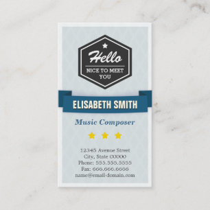 Music Composer - Creative Retro Stylish Business Card