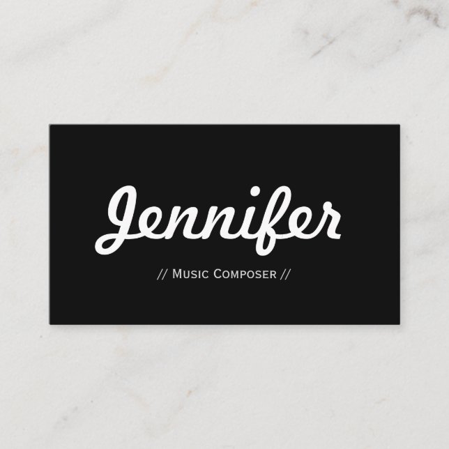 Music Composer - Minimal Simple Concise Business Card (Front)