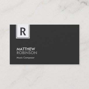 Music Composer - Modern Classy Monogram Business Card
