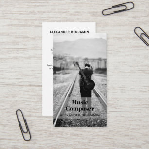 Music Composer Photo QR Code Business Card