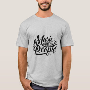 Music Connect People Typography T-Shirt
