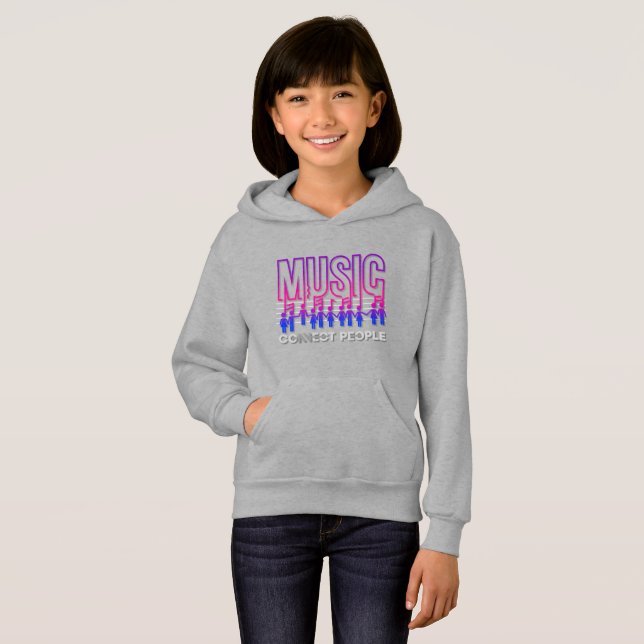 Music Connects People | Kids Pullover Hoodie (Front Full)