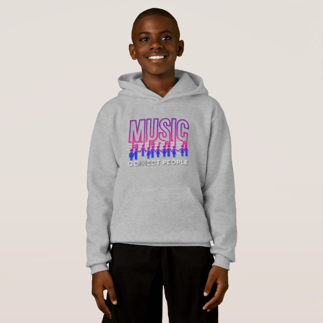 Music Connects People | Kids Pullover Hoodie (Front Full)